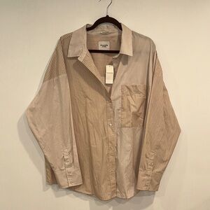Abercrombie & Fitch Tan Pinstripe Shirt